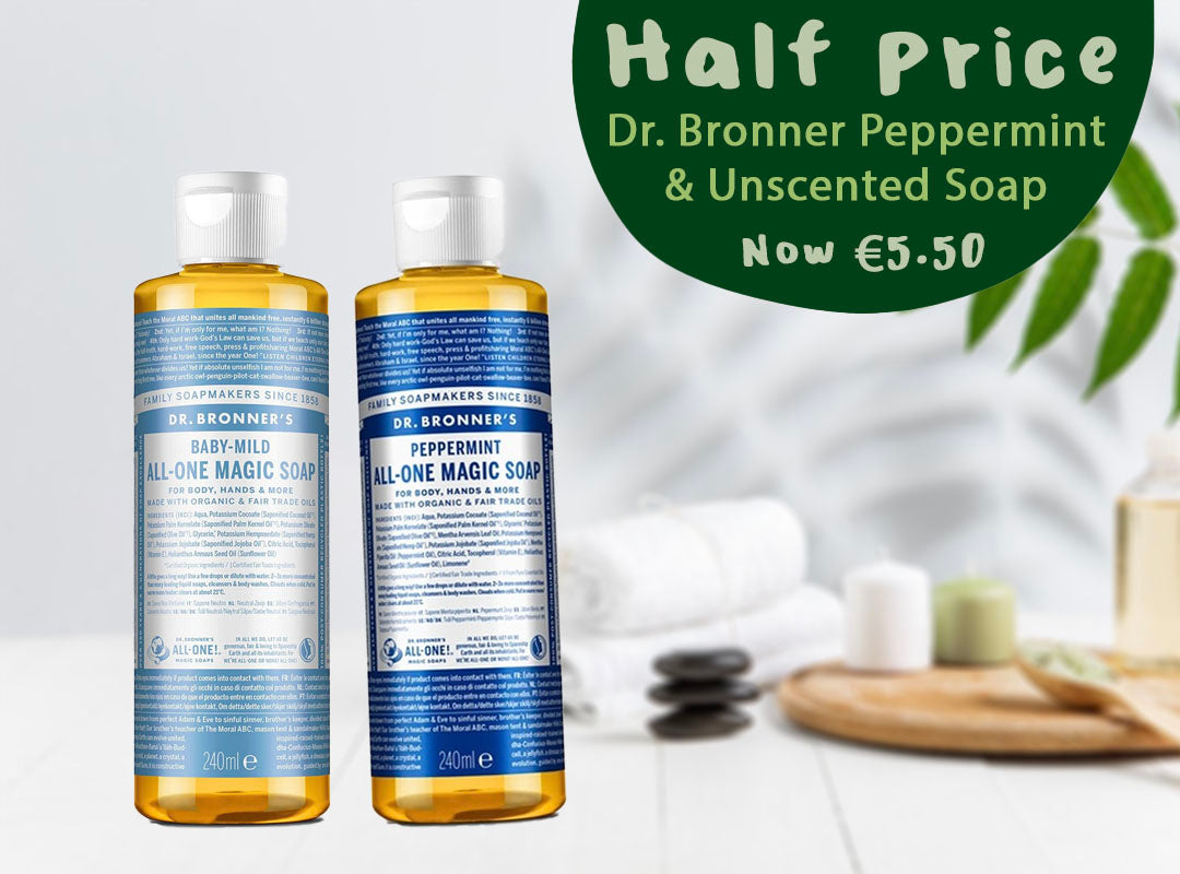 Dr. Bronner Peppermint & Unscented Castille Soap Half Price