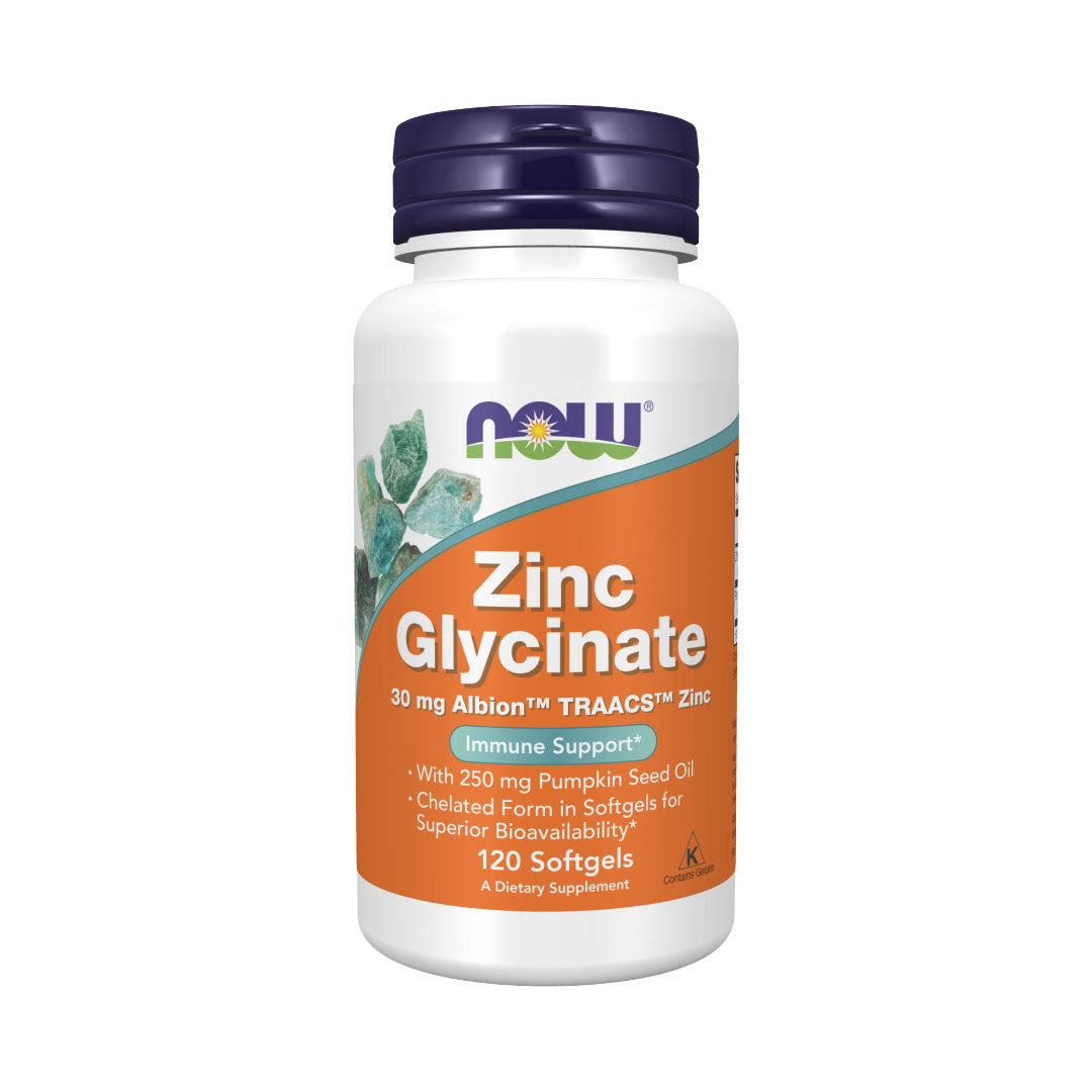 Now Zinc Glycinate 30mg 120 Softgels