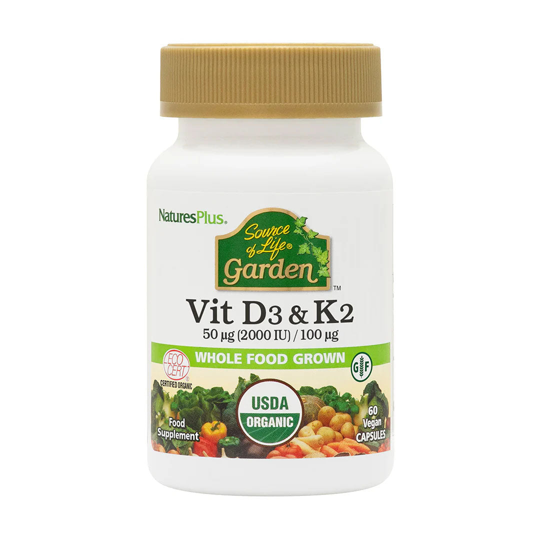 Nature's Plus Source of Life Garden Vitamin D3 & K2 60 Capsules